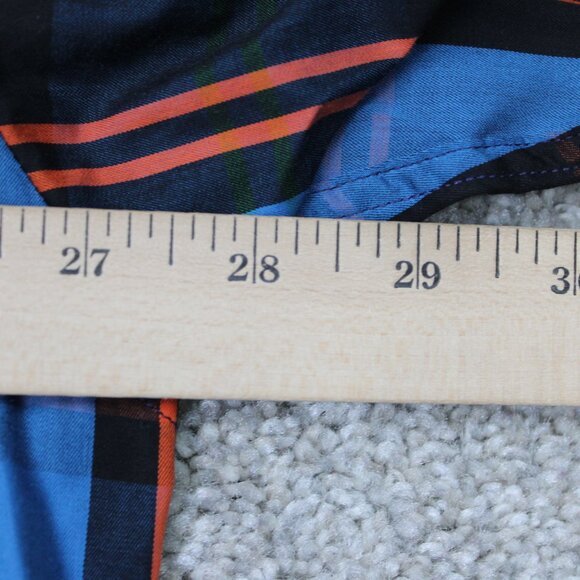 Gitman Bros Shirt Mens XL Blue/Black/Orange 100% Cotton Long Sleeve Button Down - Picture 12 of 14